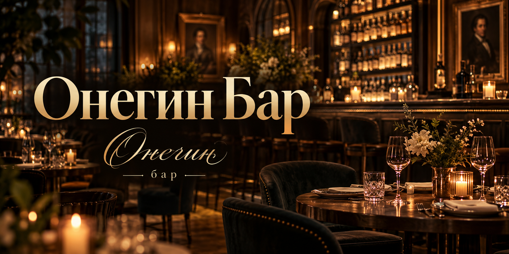Онегин Бар — уютный интерьер ресторана